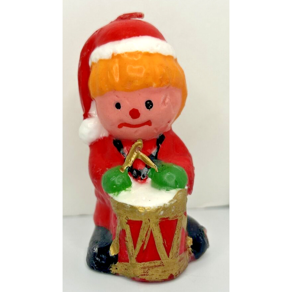 Vintage Christmas Drummer Boy Candle 3" SKU H643